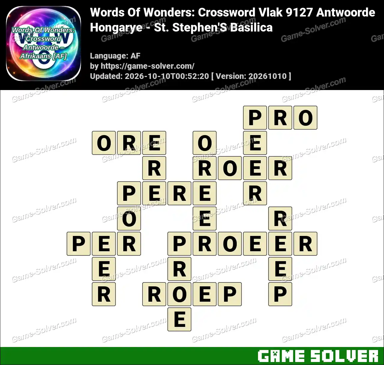 Words Of Wonders: Crossword Vlak 9127 Antwoorde – Hongarye – St. Stephen’S Basilica